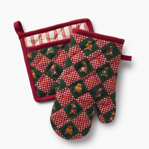 Beary Christmas Pot Holder & Oven Mitt
