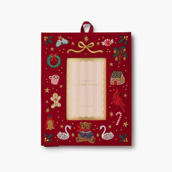 Beary Embroidered Christmas Picture Frame