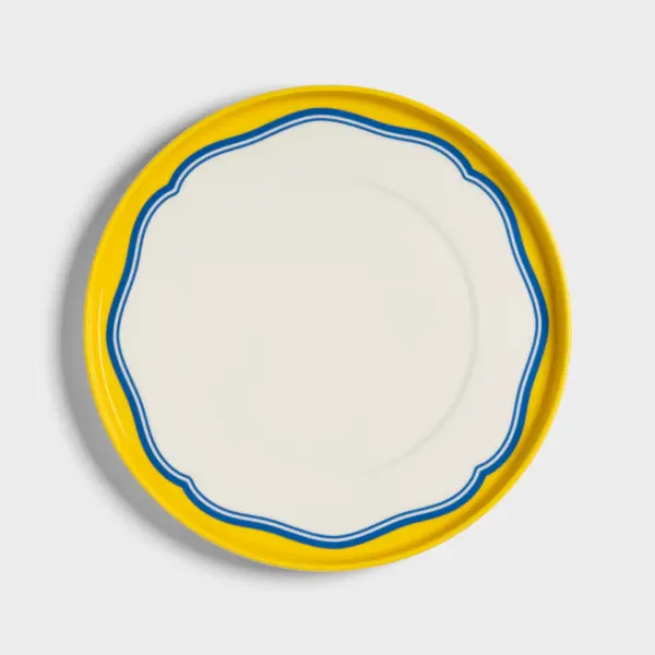 Plate daydream bulge yellow set of 2
