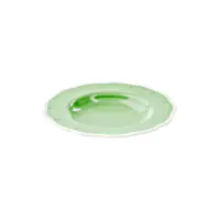 SOUP PLATE FLORA DUSTY GREEN / SET OF 2