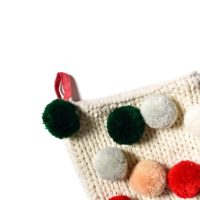 Knit Stocking with Pom Poms - Imagen 3