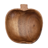 Hand-Carved Acacia Wood Pumpkin Shaped Dish