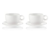 SET OF 2 BREAKFAST CUPS WITH SAUCERS