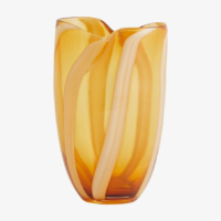 HALKI VASE AMBER/WHITE STRIPE
