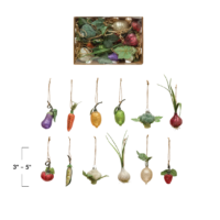 Glass Fruit and Veggie Ornaments, Boxed Set of 12 - Imagen 3