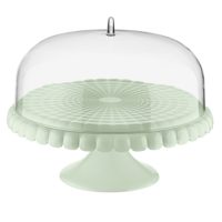 SMALL CAKE STAND WITH DOME TIFFANY GREEN