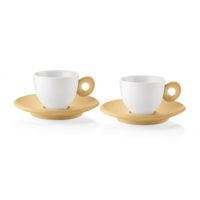 SET OF 2 ESPRESSO CUPS WITH SAUCERS