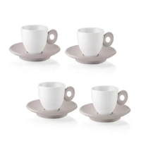 SET OF 4 ESPRESSO CUPS WITH SAUCERS