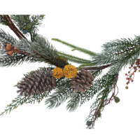 Faux Mixed Evergreen Garland with Pinecones, Berries and Pods, Multi Color - Imagen 2