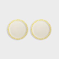  Plate folk yellow large set of 2