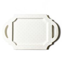 Quatrefoil 18 Handled Traditional Tray Ecru