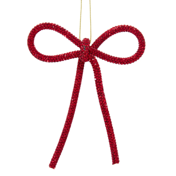 Red Bow Ornament Set of 2