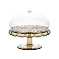 SMALL CAKE STAND WITH DOME VANITY SMOKE