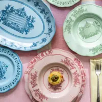 SMALL OVAL TRAY JOSEPHINE DUSTY LIGHT BLUE - Imagen 4