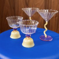 Glass Tulip Caramel Set of 2 - Imagen 3