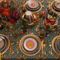 Fruit Plate Stone Gold Rim 20cm (SET DE 6) - Imagen 2