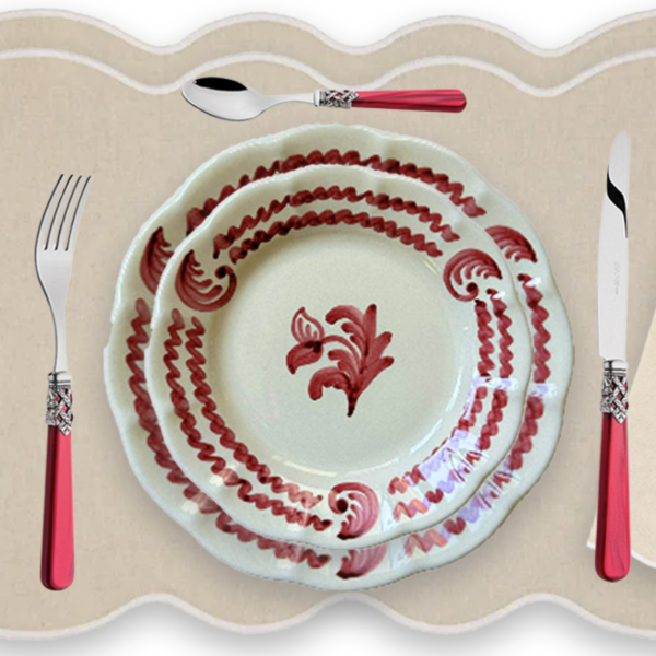 Set Placemat Palma Beige / Napkins Belmonte /Assiette Antica/ Ginevra Pearl