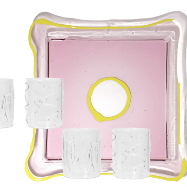 Set Try Tray Square M / Doodle Glasses - Clear