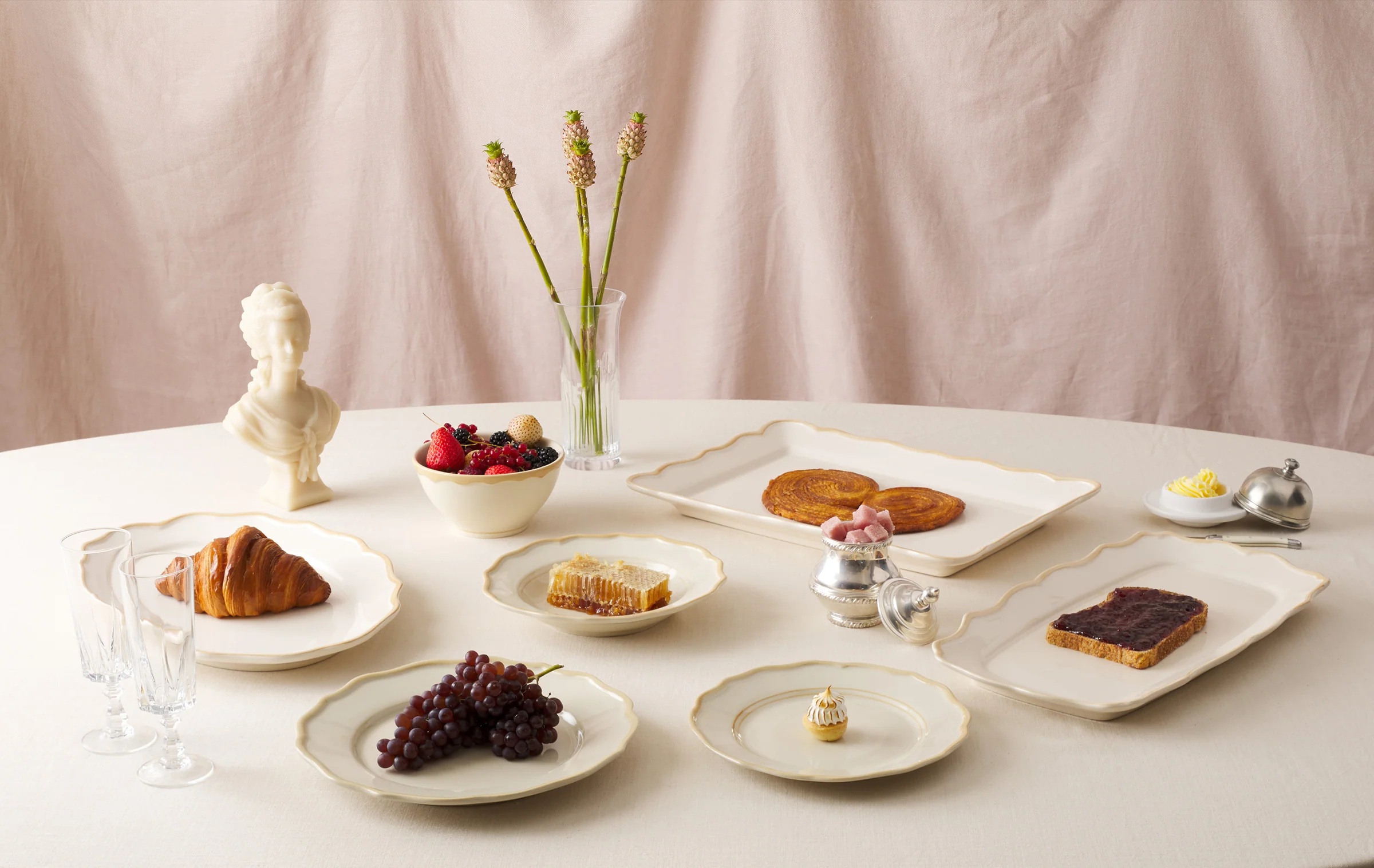 Colette Side Plate Beige Set of 6 - Imagen 3