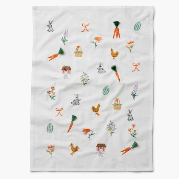 SPRING FARM EMBROIDERED TEA TOWEL