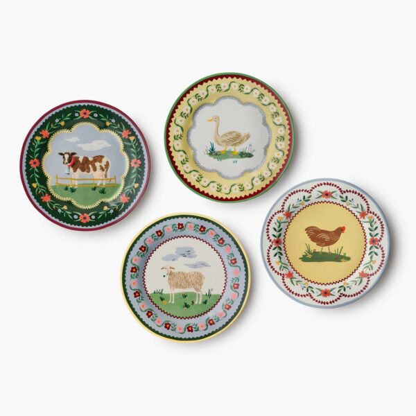 HOME SWEET HOME PORCELAINDESSERT PLATE SET OF 4