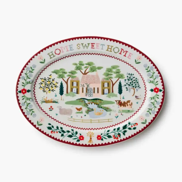 HOME SWEET HOME PORCELAIN SERVING PLATTER