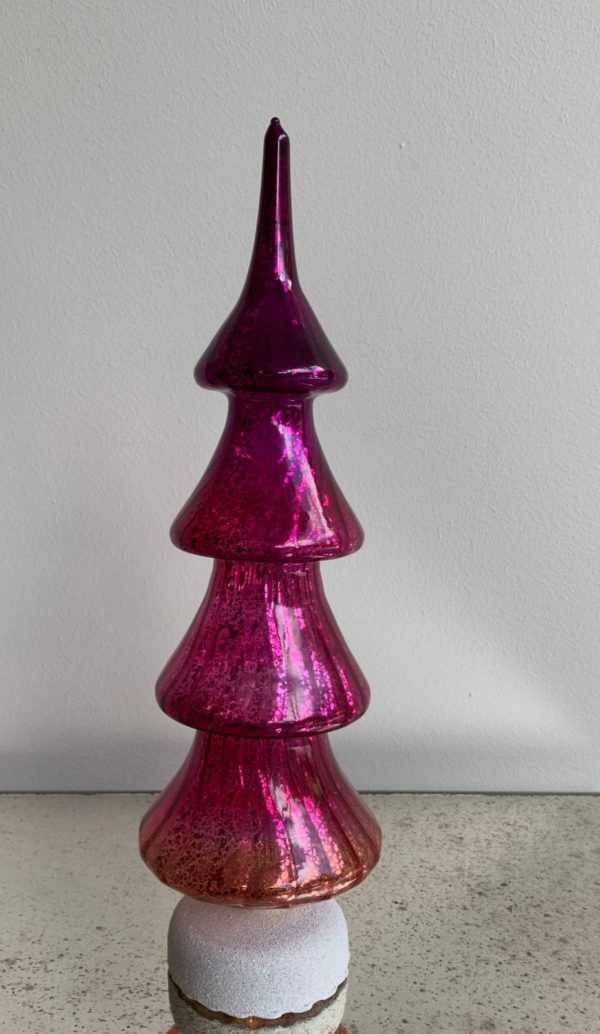 MULTICOLOR GLASS TREE PINK LARGE