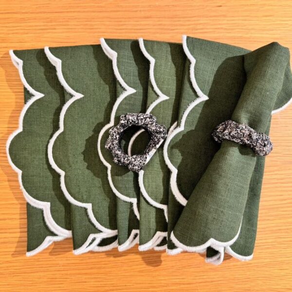 Set Napkin Iris Green / Napkin ring Minerale
