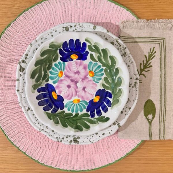 Set Placemat Fading Picknick/ Napkins Vegetable / Assiette Points /  Assiette Campo De Fiori Violet