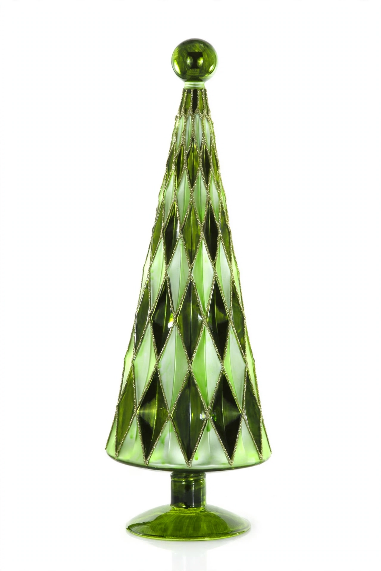 Mid Century Diamond Trees – Lime Verdant Large