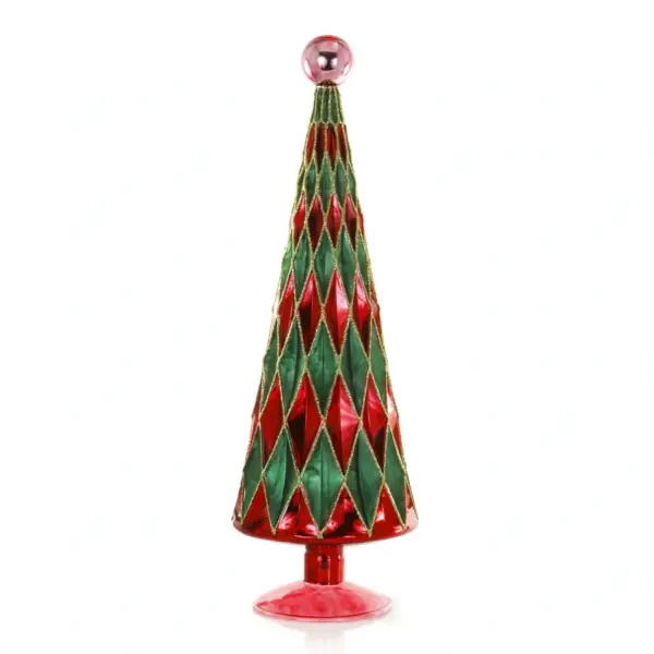 Mid Century Diamond Trees – Lime Scarlet Cedar Medium