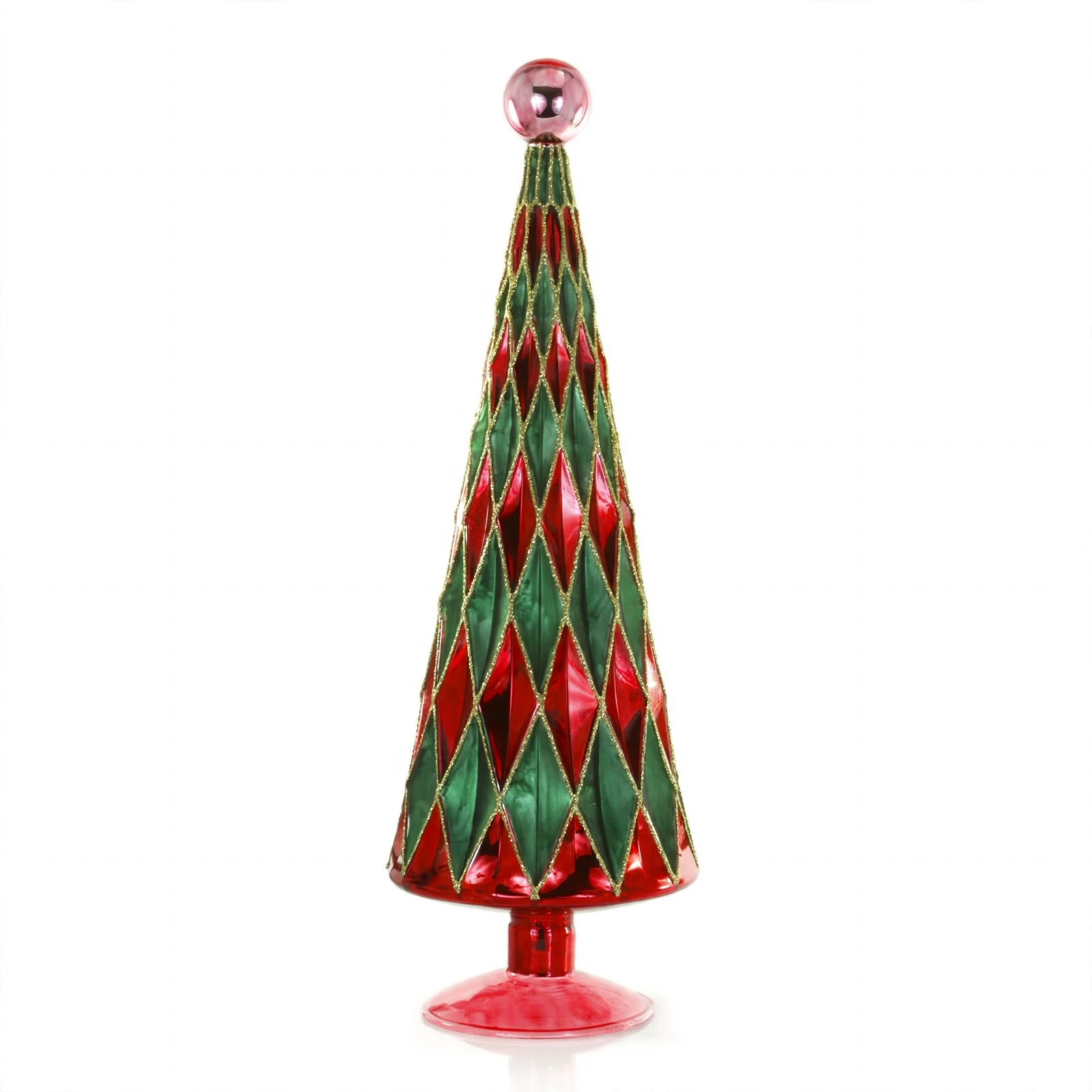Mid Century Diamond Trees – Lime Scarlet Cedar Medium