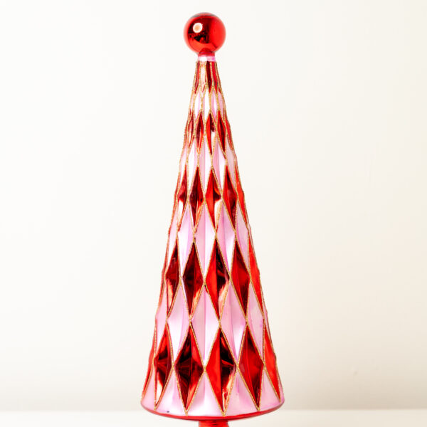 Mid Century Diamond Trees - Red Lilac Medium