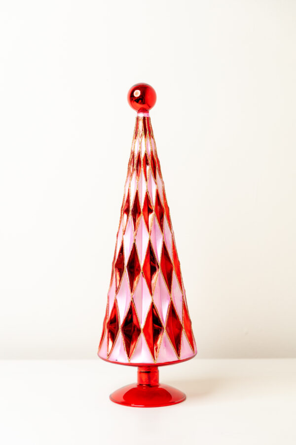 Mid Century Diamond Trees - Red Lilac Medium