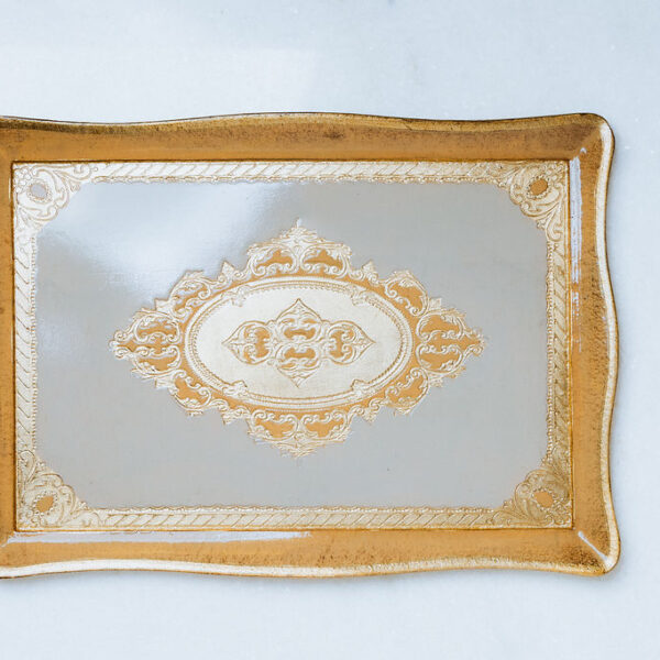 Tray Gold Leaf Ambra