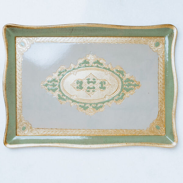 Tray Gold Leaf Green