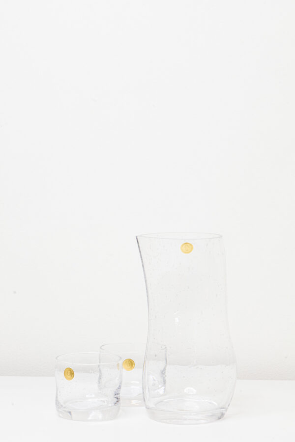 Sui Drinking Glass & Jug Bubbles Clear Set of 3