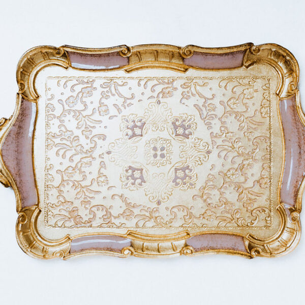 Tray Gold Leaf Pink