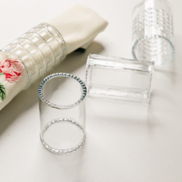 Rufle Glass Napkin Rings Set of 4