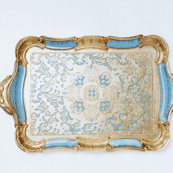 Tray Gold Leaf Acqua Marina