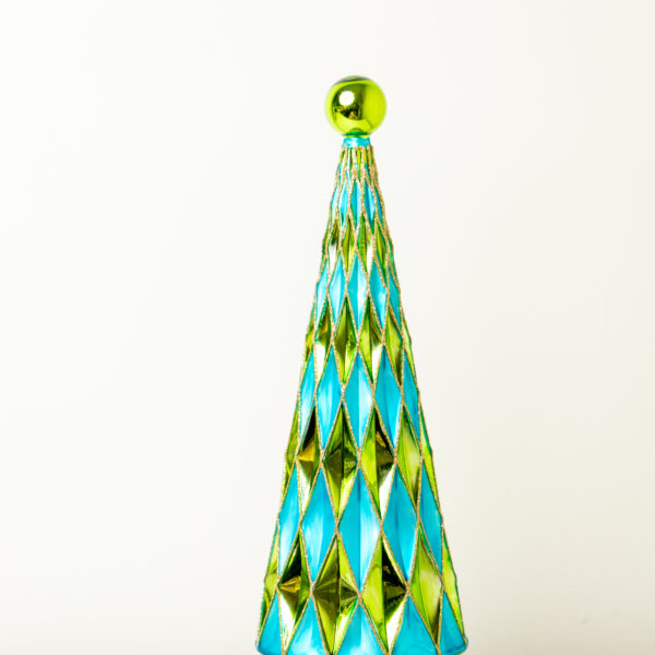 Mid Century Diamond Trees - Blue Green Medium