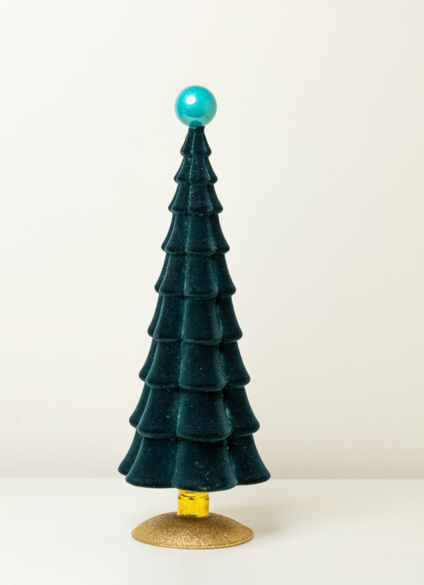 CRUSHED VELVET TREES TEAL LARGE