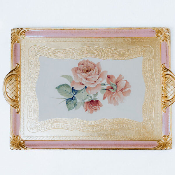 Tray Gold Leaf Pink