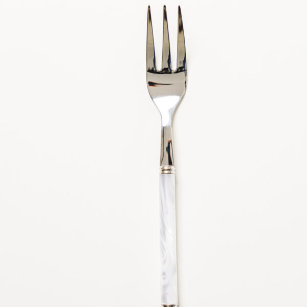 Perlato Linea Serving Fork White