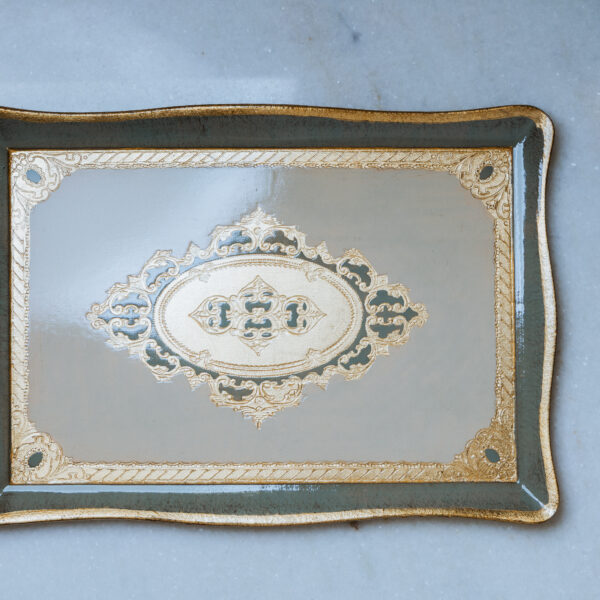Tray Gold Leaf Gray