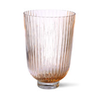 Glass Vase Ribbed Peach - Imagen 2