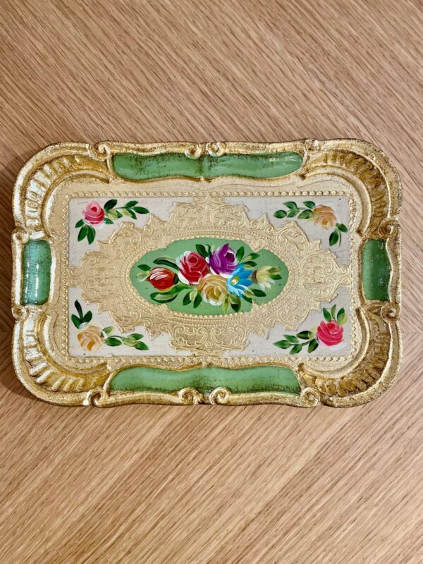 Tray Gold Leaf S / Green Erba