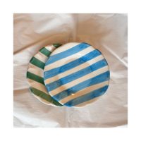 Assiette Plate 25 Cm Rayure Vert Clair / Set of 2 - Imagen 2