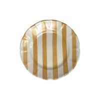 Assiette Plate 25 Cm Rayure Ocre / Set of 2