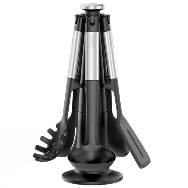 Elevate™ Stainless-steel Silicone 5-piece Utensils Carousel Set